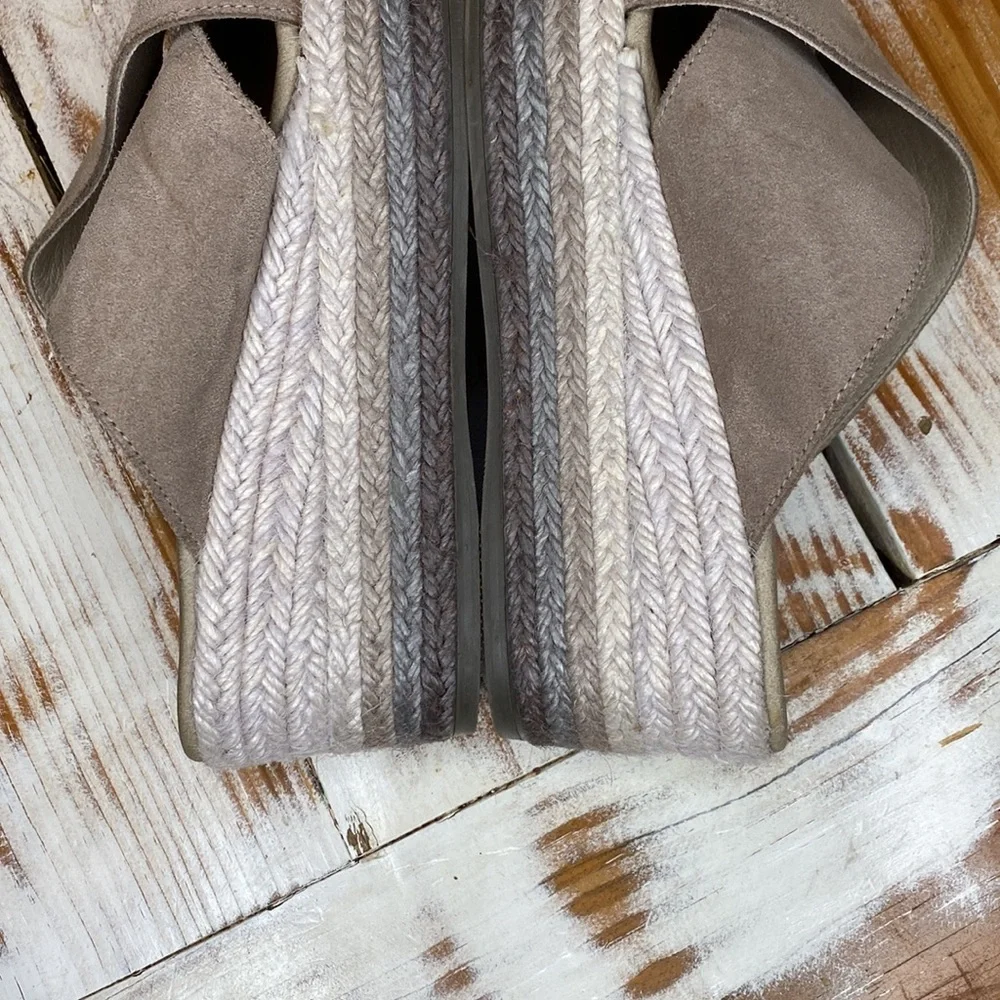 Paseart Espadrille Suede Slip-On Platform Sandal Size 8 Excellent Condition